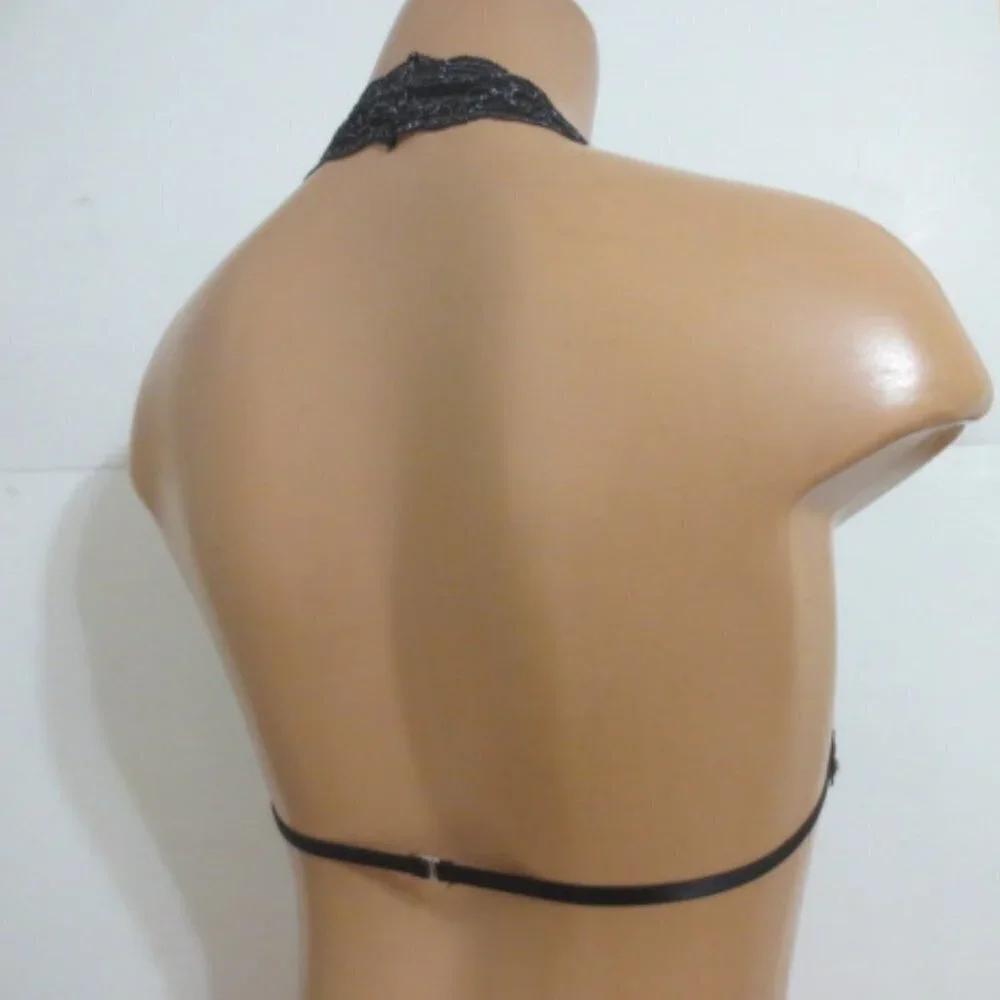 Urban Outfitters Black Lace Halter Bra